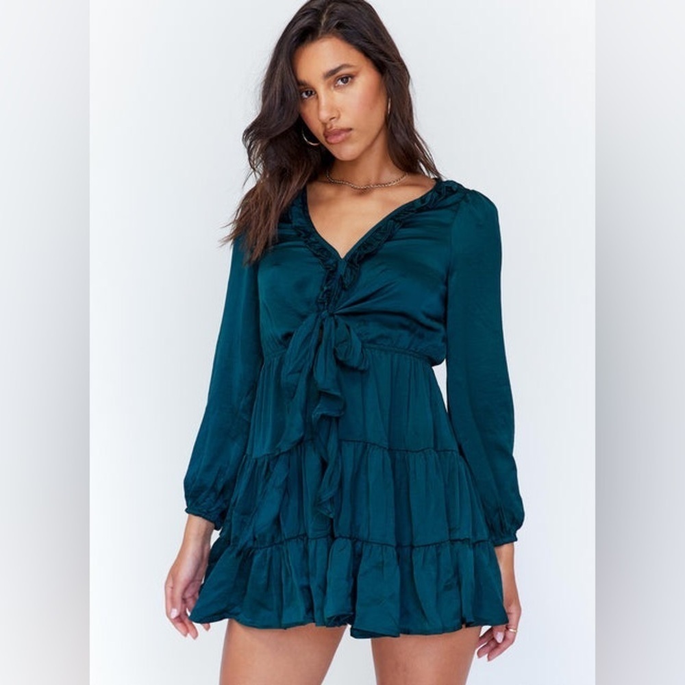 Princess Polly Teal Randi Mini Dress Size Medium